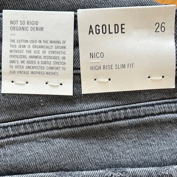 Agolde Gray Skinny Jeans High-Waisted Modern - Picture 4 of 4